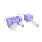 Function101 Cable Blocks, Magnetic Cable Organizers, Purple, 3/Pack (F101-CBXP3)
