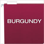 Pendaflex Recycled Hanging File Folders, 1/5 Tab, Letter Size, Burgundy, 25/Box (81613)
