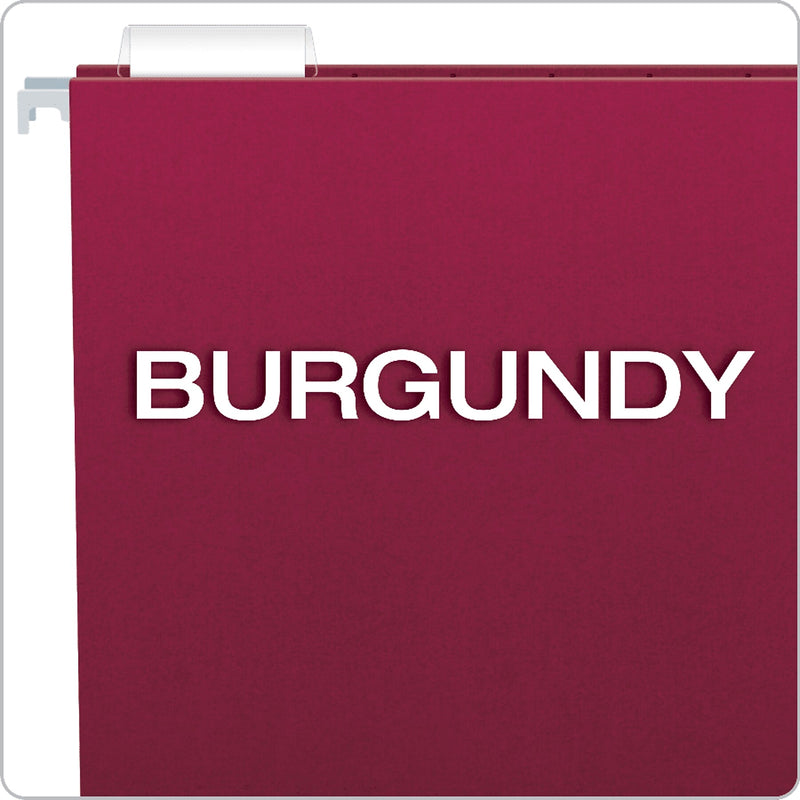 Pendaflex Recycled Hanging File Folders, 1/5 Tab, Letter Size, Burgundy, 25/Box (81613)