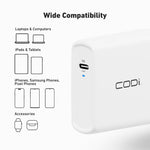 CODi 100W Wall USB-C Charger with USB2.0 EPR Braided Cable, White (A01118)