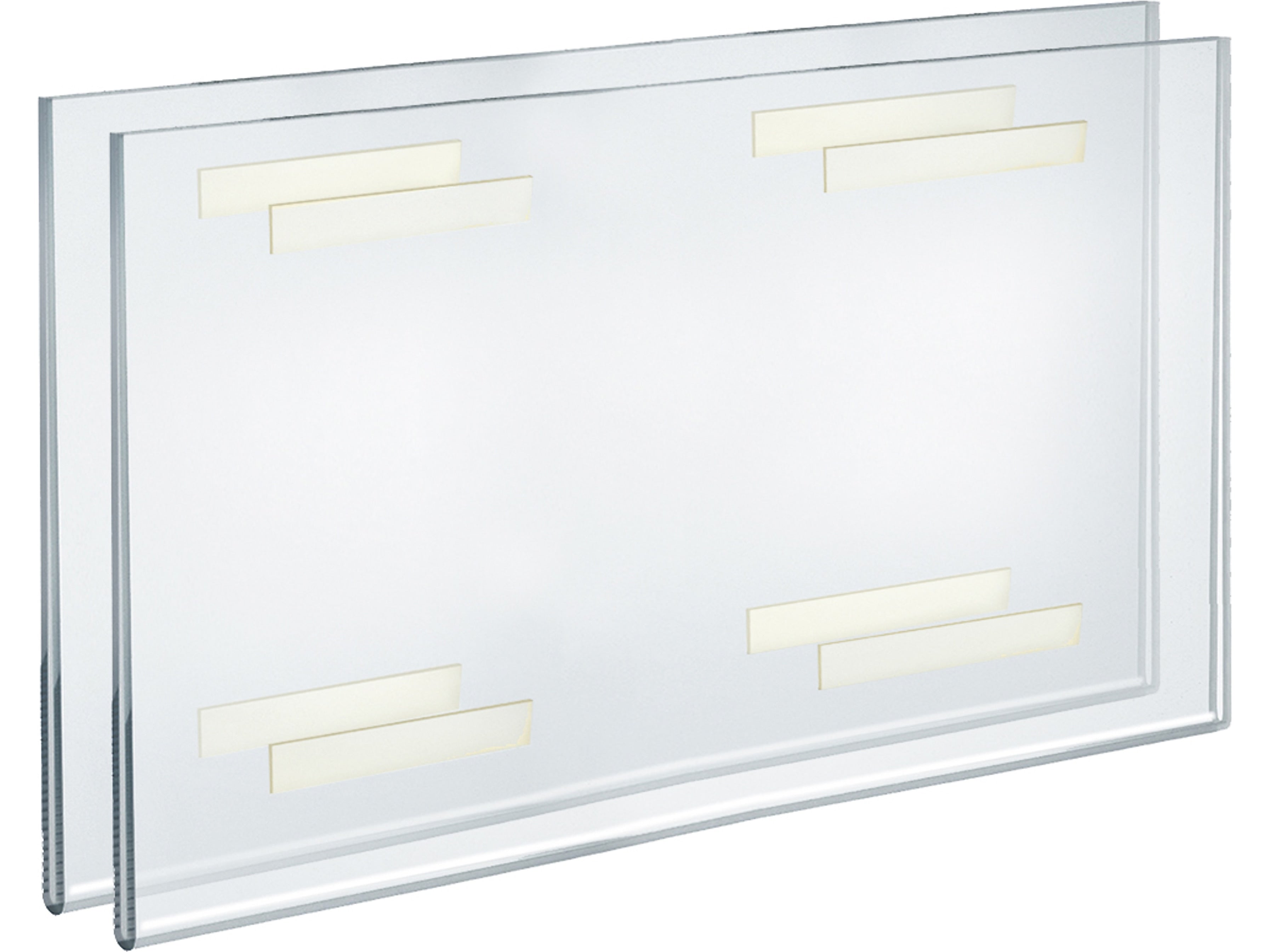 Azar Sign Holder, 17" x 11", Horizontal, Wall Mounted, Clear, Acrylic, 2/Pack (122037-2PK)