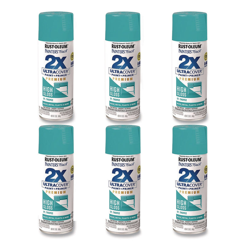 Rust-Oleum Painter's Touch 2X Ultra Cover Spray Paint, St. Tropez, 12 oz., 6/Carton (331175)