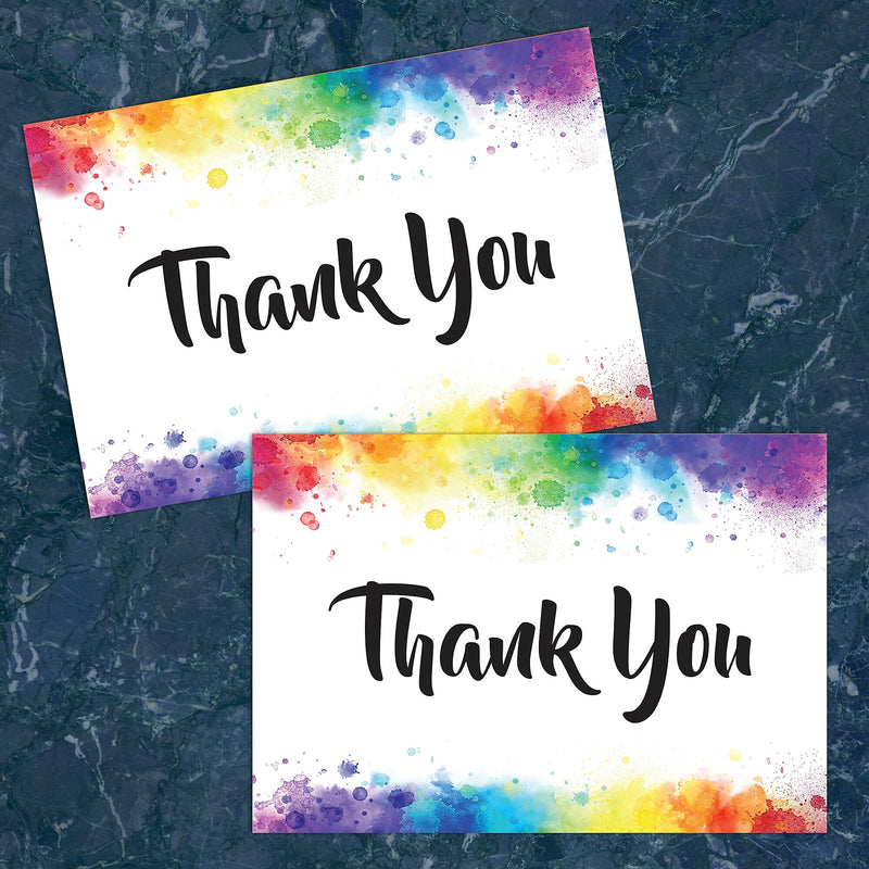 Great Papers Rainbow Burst Thank You Notecard Kits, Multicolored, 24/Pack (2025019)