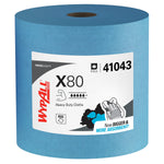 WypAll PowerClean X80 Fabric Cleaning Wipers, 13.4" x 12.5", Blue, 455 Sheets/Roll (41043)