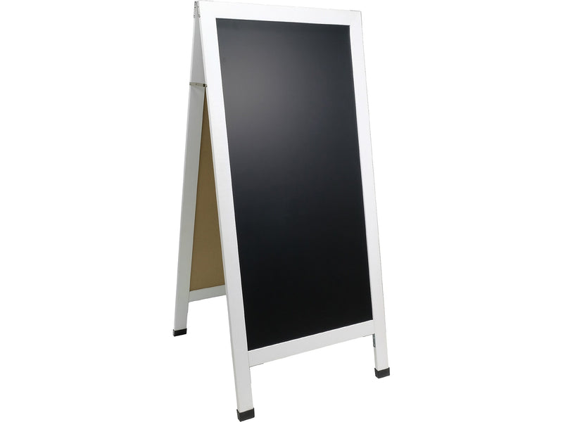Excello Global Products Indoor/Outdoor Sidewalk Chalkboard Sign, 22.5" x 47.25", White/Black (HD-0240-WHT-OS)