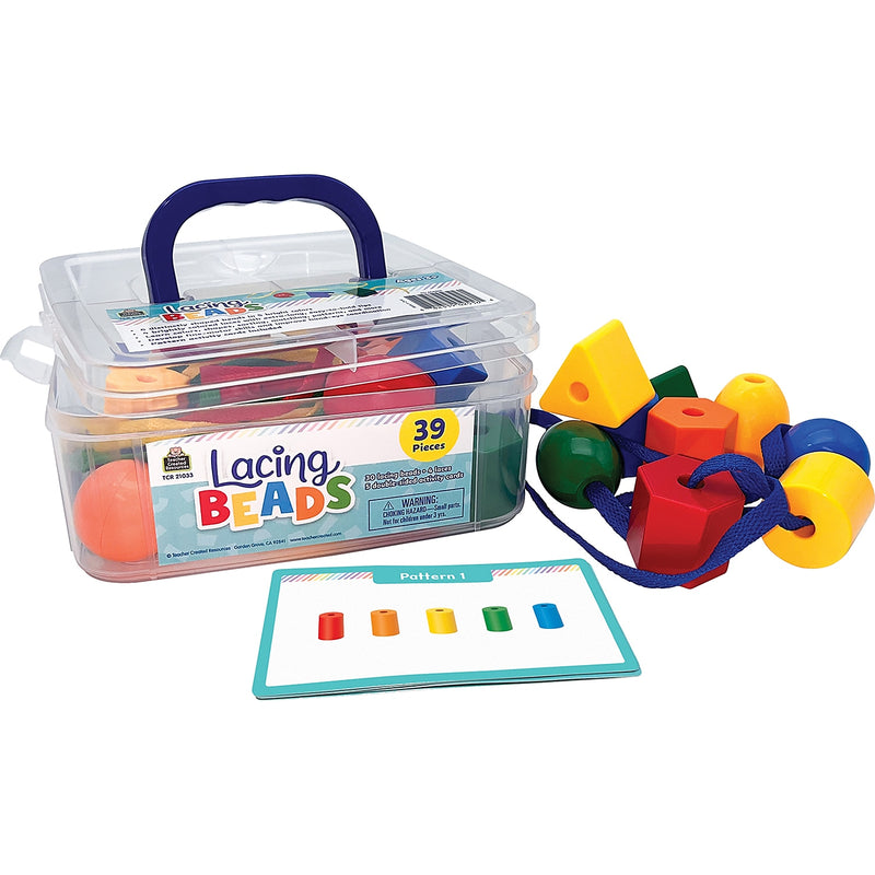 Teacher Created Resources Lacing Beads, Multicolored, 39 Pieces/Set (TCR21033)