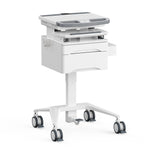 Mount-It! MedHub Mobile Medical Cart Workstation with Drawers and Locking Caster Wheels, White/Grey (MI-16004)