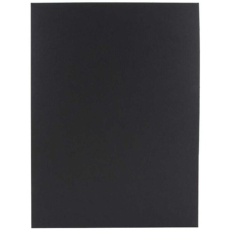 JAM Paper 2-Pocket Textured Linen Business Folders, Black, 25/Pack (386LBLA)