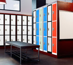 AdirOffice 72'' 3-Tier Black and White Storage Locker (ADI629-203-B-W)