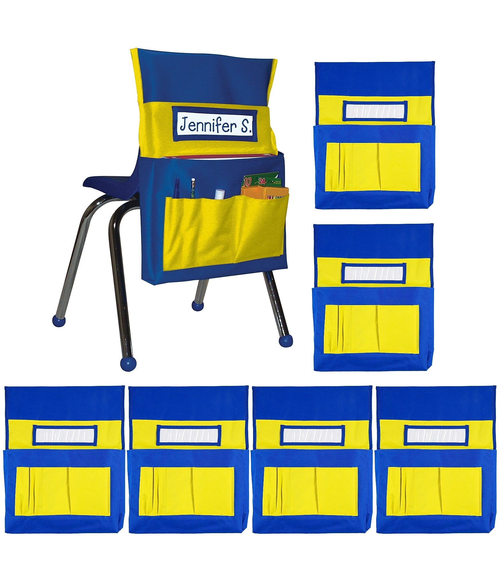 Carson Dellosa Education Yellow and Blue Chairback Buddy, 6 Pack