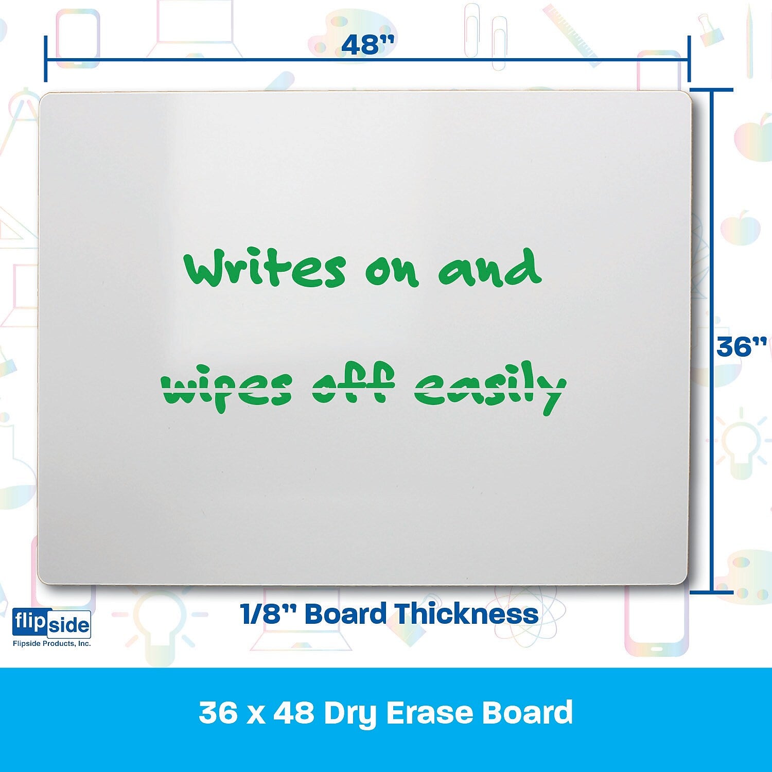 Flipside Dry-Erase Whiteboard, 4' x 3' (13648)