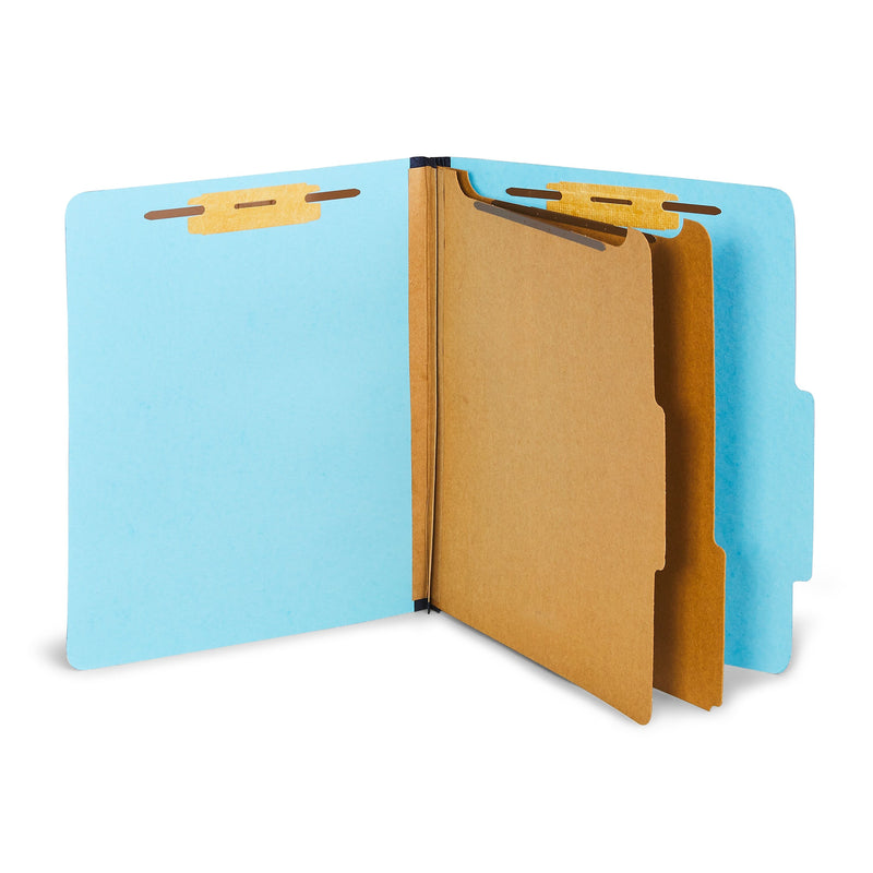 Staples® Recycled Pressboard Classification Folder, 2-Dividers, 2 1/2" Expansion, Letter Size, Light Blue, 20/Box (ST614616-CC)