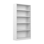 Bush Furniture Universal 72"H 5-Shelf Bookcase with Adjustable Shelves, Pure White (WL12417)