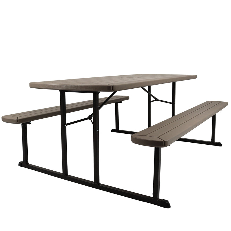 National Public Seating BMPT Series 30" x 72" Heavy Duty Picnic Folding Table, Brown (BMPT3072-BR03)