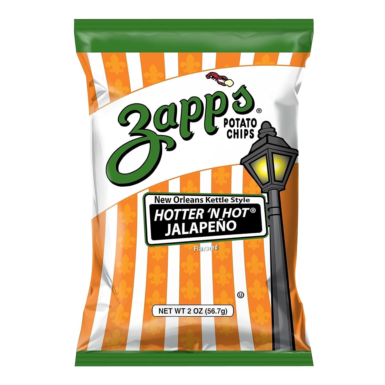 Zapp's Gluten Free Jalapeno Kettle Style Potato Chips, 2 oz., 25/Box (220-02558)