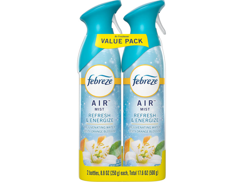 Febreze Air Freshener Aerosol, Refresh & Energize Scent, 8.8 fl. oz., 2/Pack (10192)