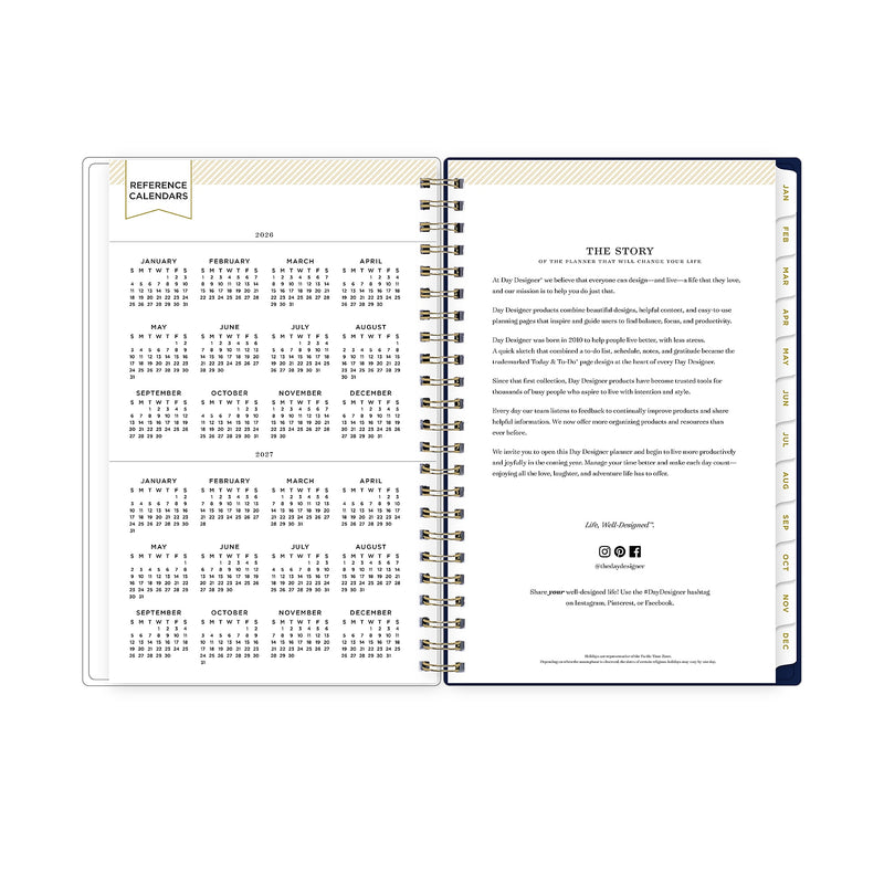 Planning Calendar DD Meadow Blue Poly CYO 5x8 RY26 Wkly/Mthly Safety Wirebound -