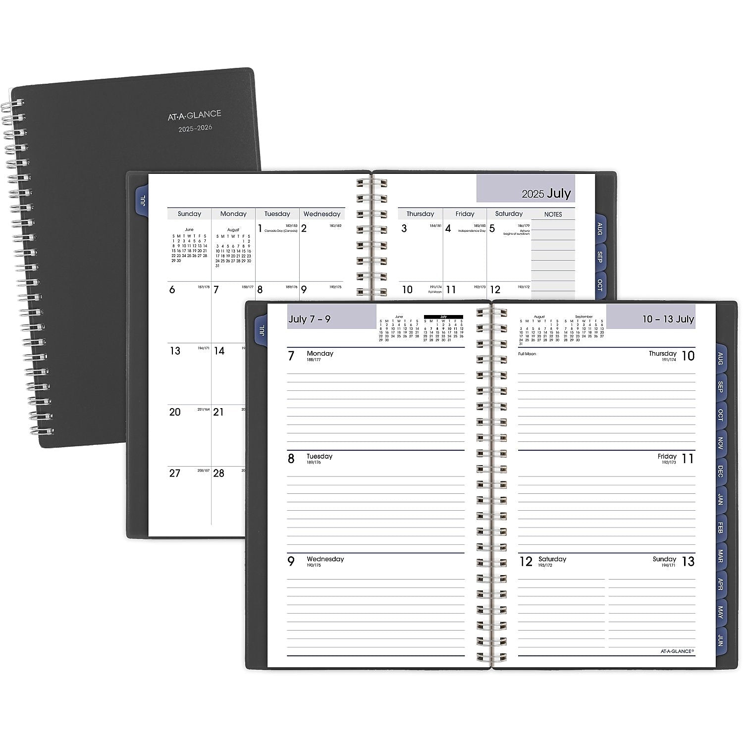 2025-2026 AT-A-GLANCE DayMinder 5" x 8" Academic Year Weekly & Monthly Planner, Plastic Cover, Charcoal (AYC200-45-26)