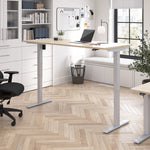 Bush Business Furniture Move 40 Series 72"W Electric Adjustable Standing Desk, Natural Elm/Cool Gray Metallic (M4S7230NESK)