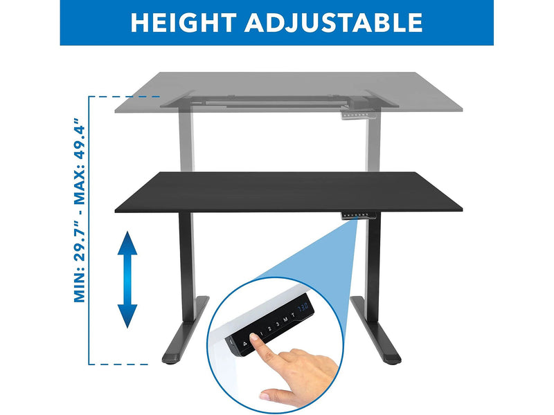 Mount-It! 55"W Electric Rectangular Adjustable Standing Desk, Black (MI-18087)