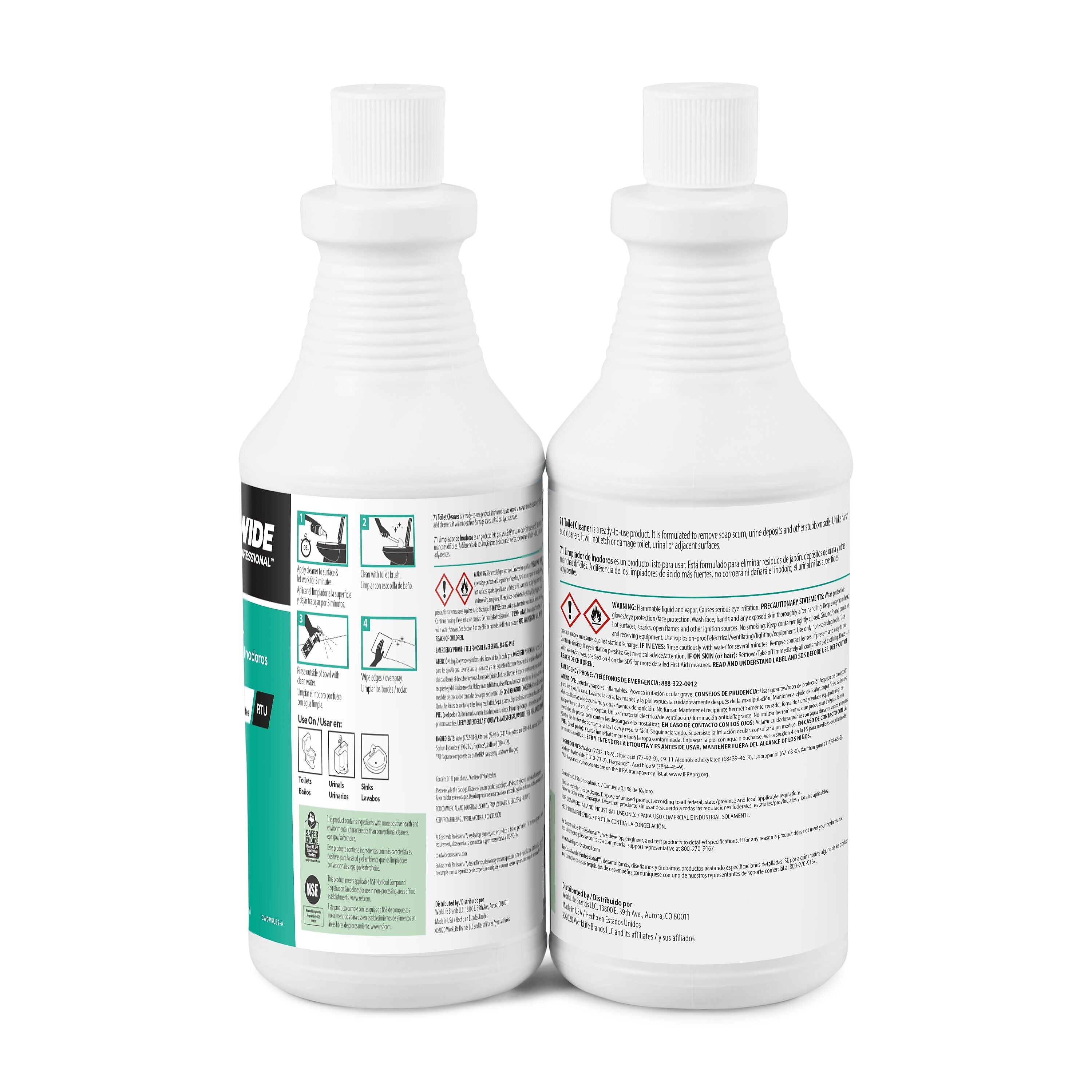 Coastwide Professional Toilet and Urinal Cleaner 71, 0.95L, 6/Carton (CW710032-A)