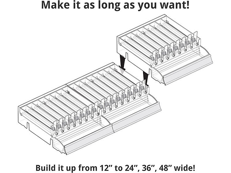Azar 3.5" x 12" Pegboard 8-Compartment Cosmetic Tray with Tester Tray, Clear, 2/Pack (225840-TESTER-8COMP-2PK)