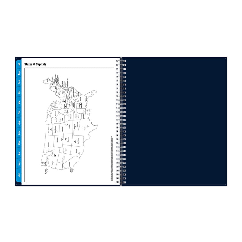 2025-2026 Blue Sky Collegiate 8.5" x 11" Academic Year Weekly & Monthly Planner, Plastic Cover, Navy (148672-A26)