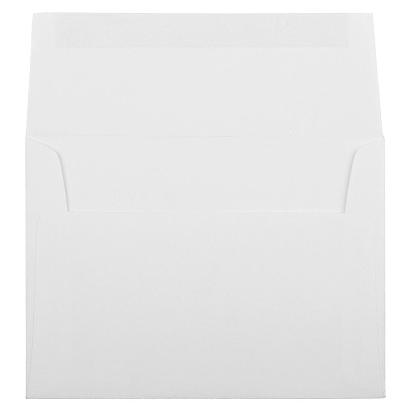 JAM Paper A6 Booklet Envelope 4 3/4" x 6 1/2", Bright White Linen, 100/Pack (3137d)