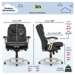 Serta Works Ergonomic Fabric Swivel Executive Chair with Back in Motion Technology, Dark Gray (44186E)