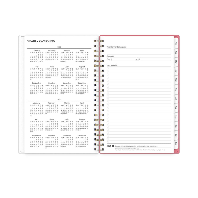 2026 Blue Sky Fly By 5" x 8"  Weekly & Monthly Planner, Plastic Cover, Multicolored (140196-26)