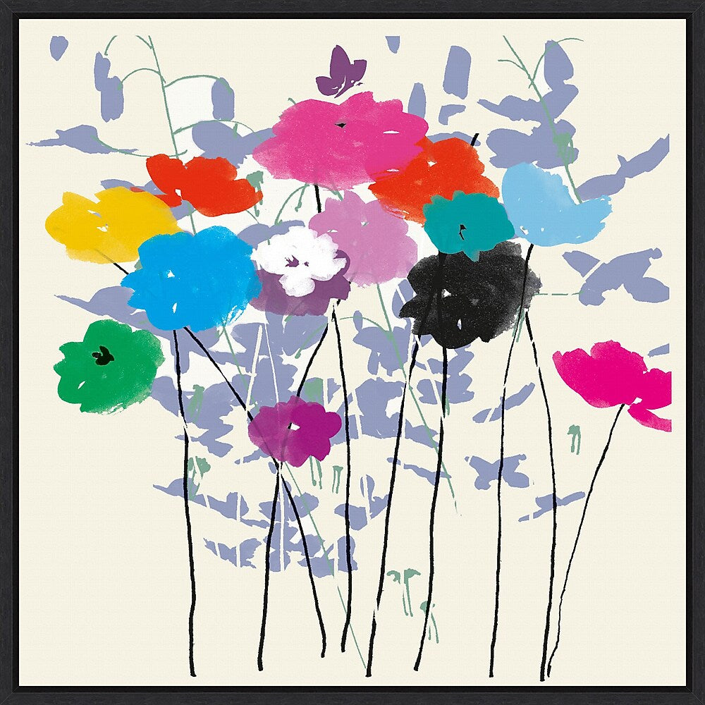 Amanti Art Multicolored Meadow Flowers by Jenny Frean Framed Canvas Wall Art Print, 30" x 30" (A42678027405)