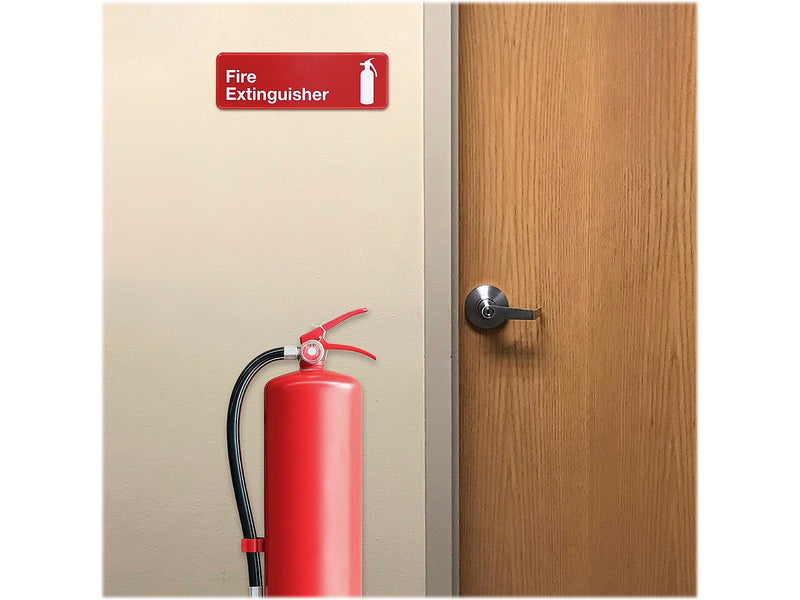 Excello Global Products Fire Extinguisher Indoor/Outdoor Wall Sign, 9" x 3", Red/White, 3/Pack (EGP-HD-0480)