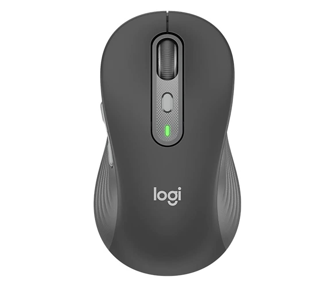 Logitech Signature Plus M750 L Wireless Ergonomic Curved Ambidextrous Optical Mouse, Graphite (910-007508)