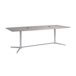 Bush Business Furniture 96W x 42D Boat Shaped Conference Table with Metal Base, Platinum Gray (99TBM96PGSVK)