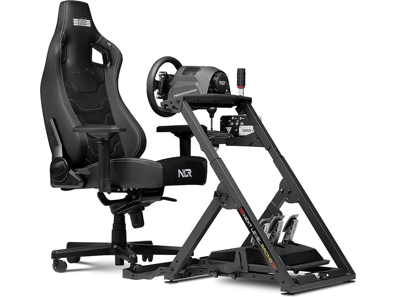 Next Level Racing Elite PU Leather/Suede Fabric Ergonomic Racing Gaming Chair, Black (NLR-G005)
