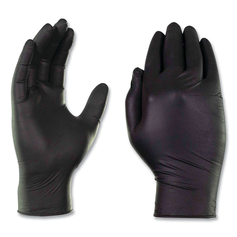 GloveWorks by AMMEX Industrial Nitrile Gloves, Powder-Free, 5 mil, X-Large, Black, 100 Gloves/Box, 10 Boxes/Carton