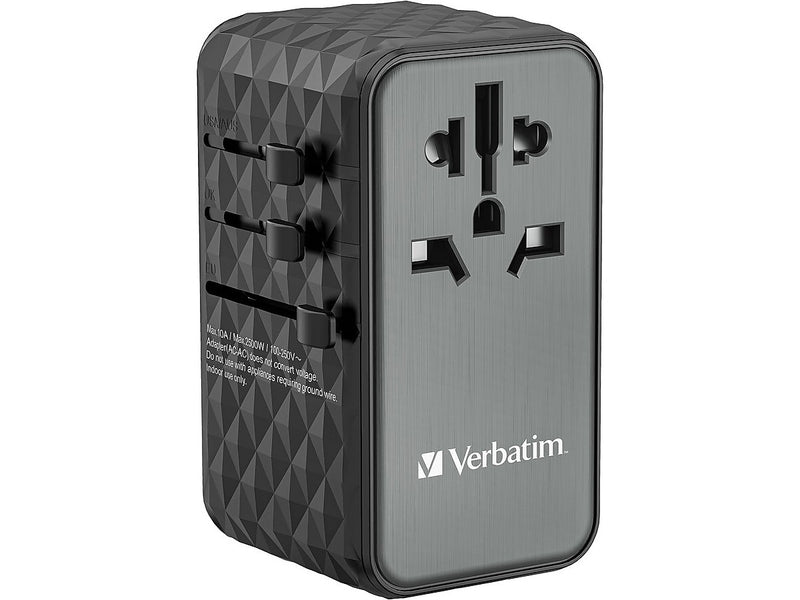 Verbatim UTA-06 Plastic Travel Power Adapter, Black (32121)
