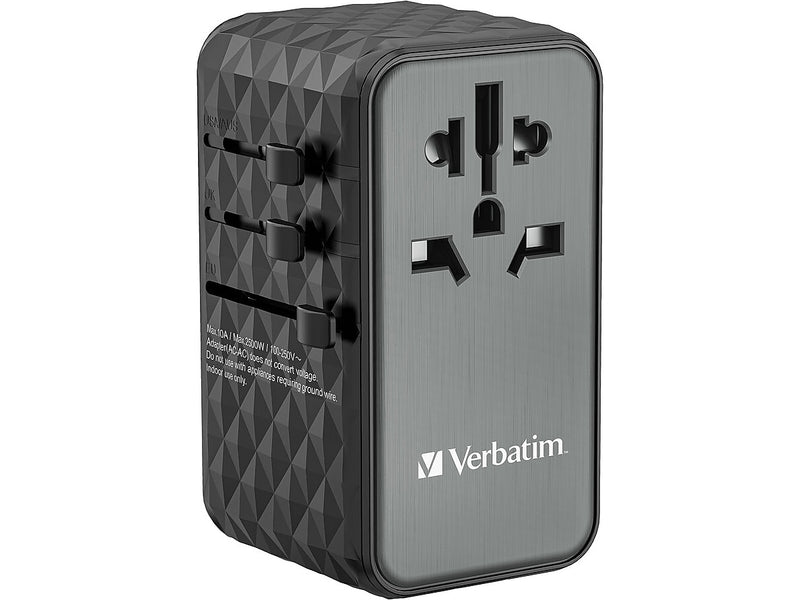 Verbatim UTA-06 Plastic Travel Power Adapter, Black (32121)