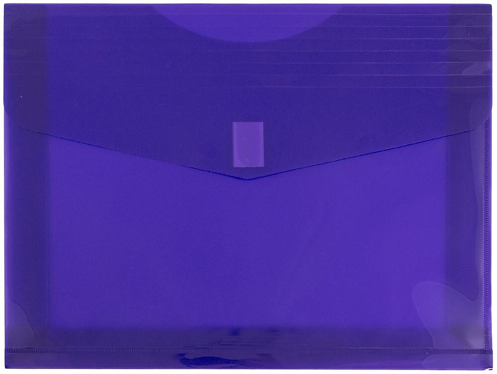 JAM Paper Premium Plastic Document File, 1 Pocket, Letter, Purple, 3/Pack (218V2pux3)