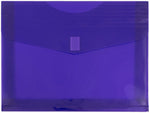 JAM Paper Premium Plastic Document File, 1 Pocket, Letter, Purple, 3/Pack (218V2pux3)