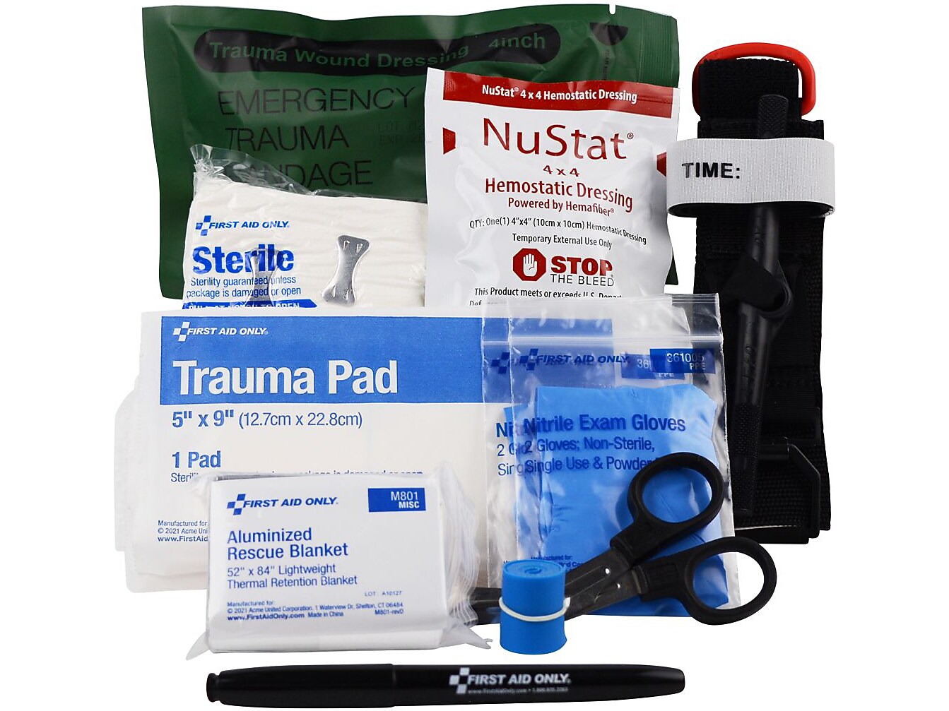 First Aid Only Right Response 14-Piece Bleeding Control Kit, Limb & Torso Wounds (91136)