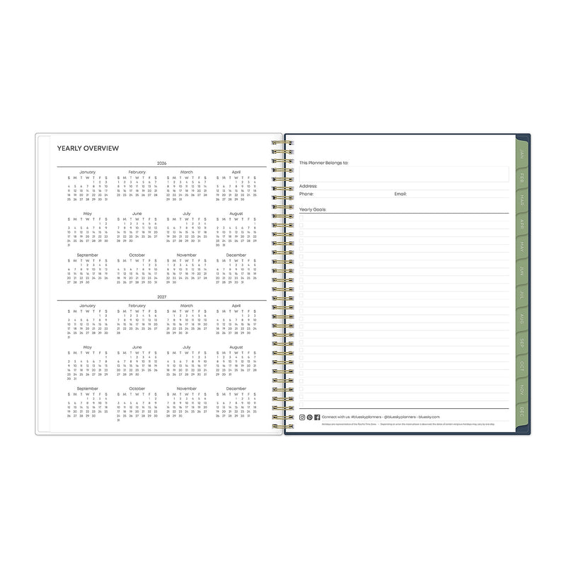 2026 Blue Sky Kelly Ventura Gardens 8.5" x 11" Calendar Year Weekly & Monthly Planner, Plastic Cover, Multicolored (153064)
