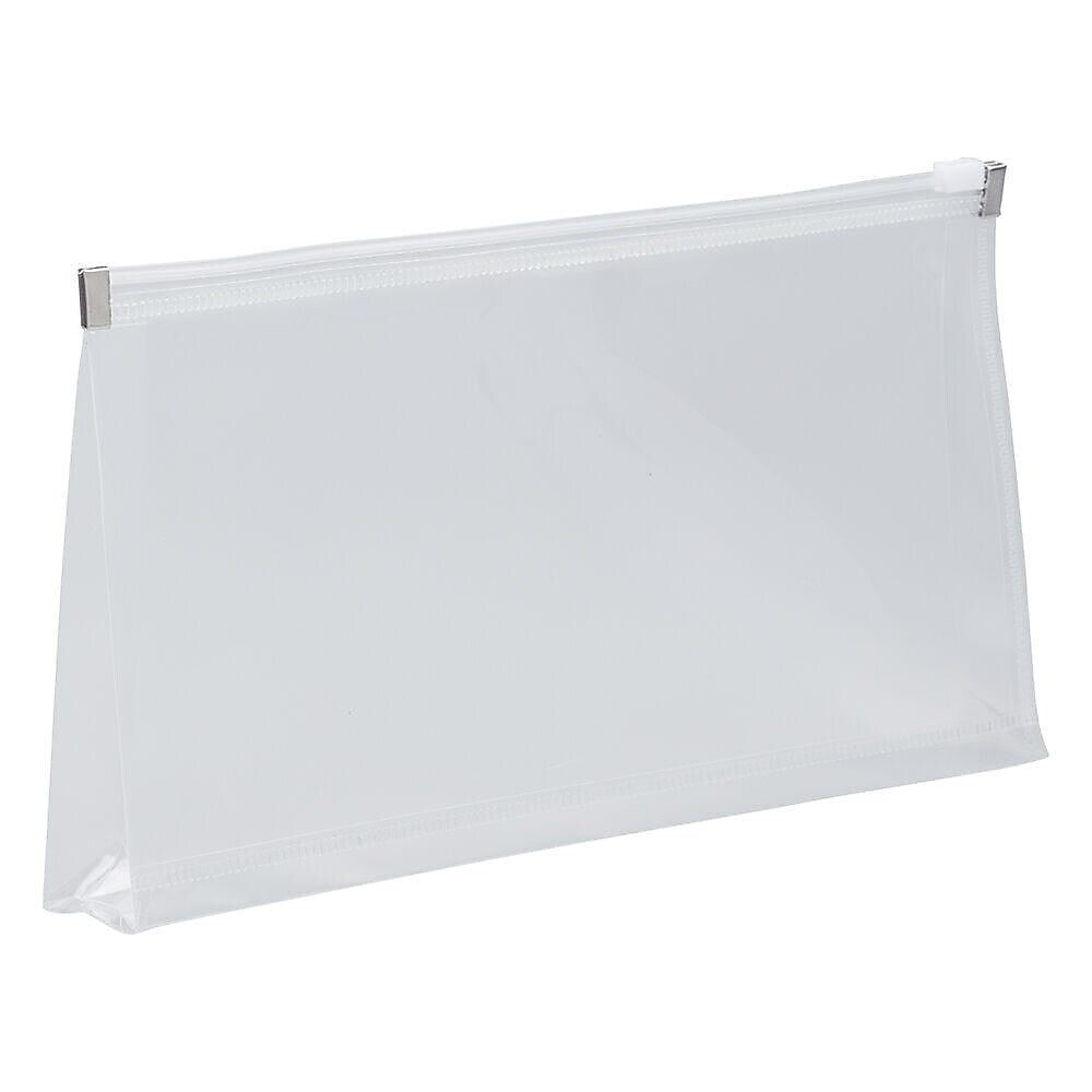 JAM Paper Premium Plastic Filing Envelope with Zipper Closure, Clear, 3/Pack (921Z1CLX3)