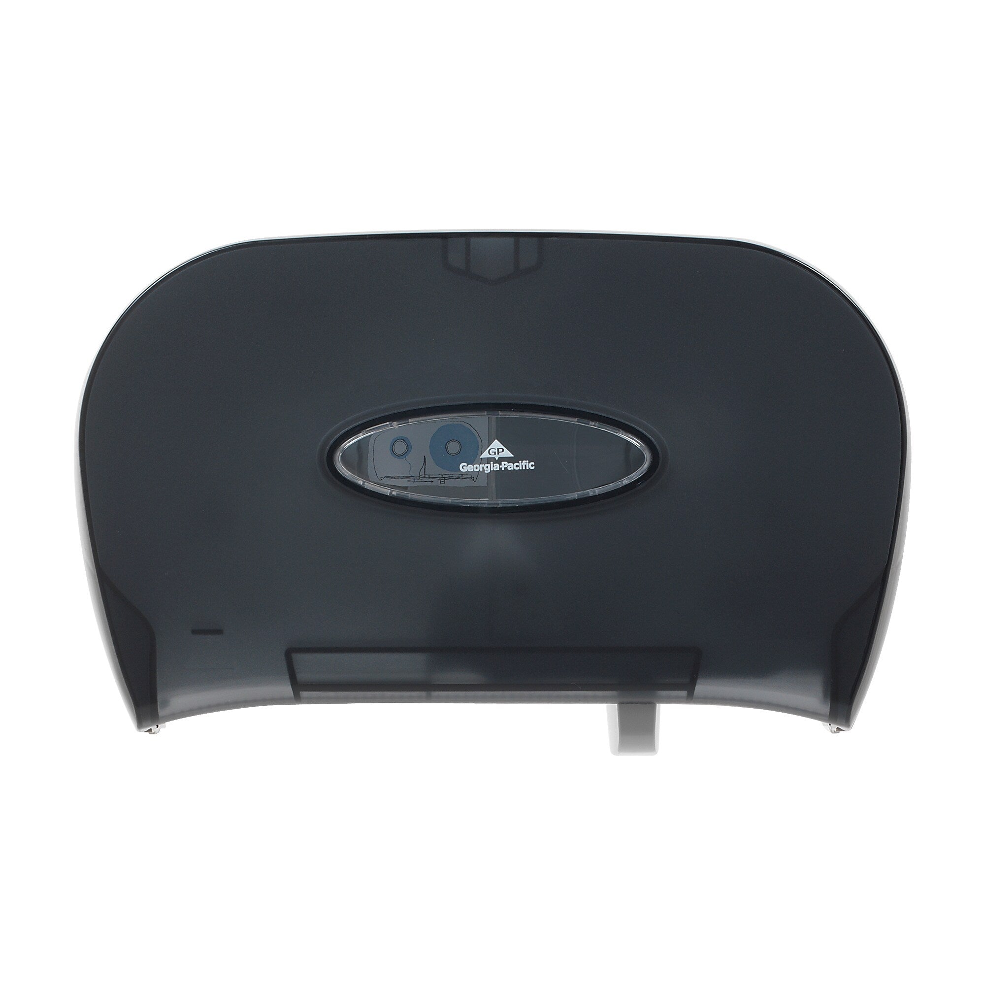 Georgia-Pacific Two Roll Side-by-Side Covered Bathroom Tissue Dispenser, Translucent Smoke (59206)
