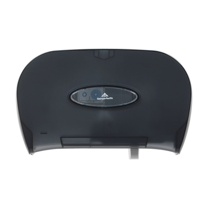 Georgia-Pacific Two Roll Side-by-Side Covered Bathroom Tissue Dispenser, Translucent Smoke (59206)