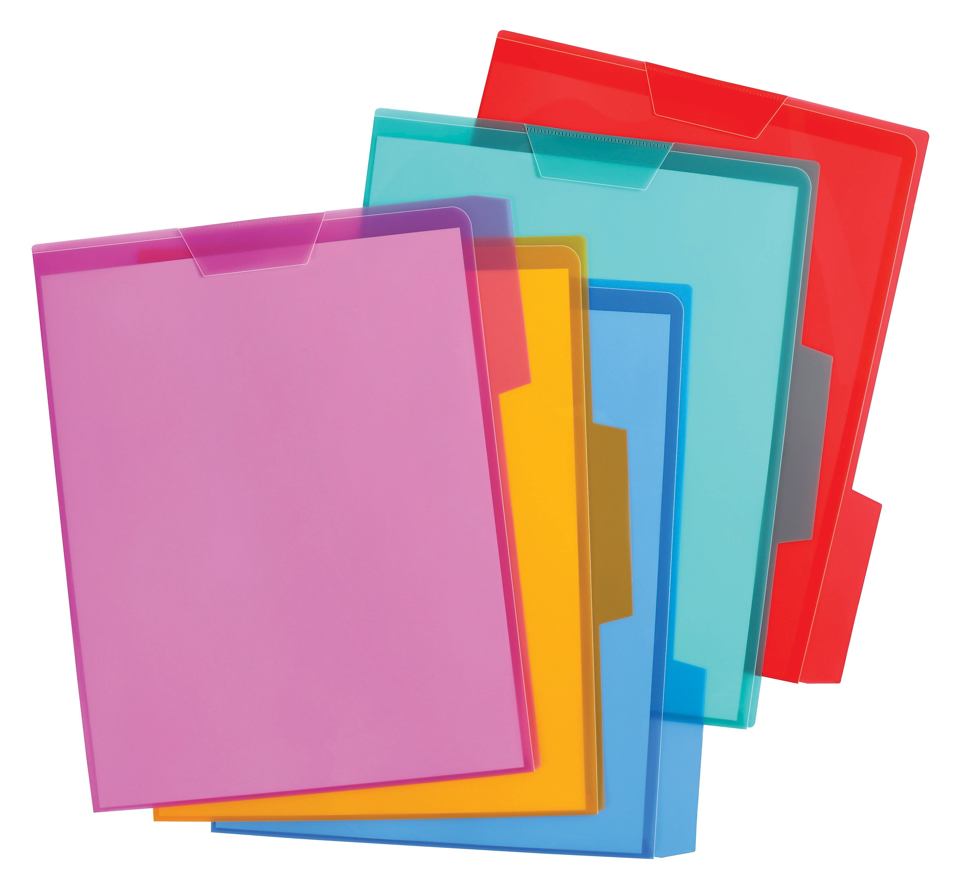 Pendaflex File Folders, 1/3-Cut Tabs, Letter Size, Plastic, Assorted Colors, 5/Pack (E85015)