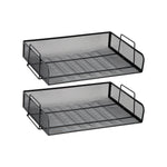 Mind Reader Metal Side Loading Stackable Letter Tray, Letter Size, Black, 2/Pack (DSTACK2-BLK)