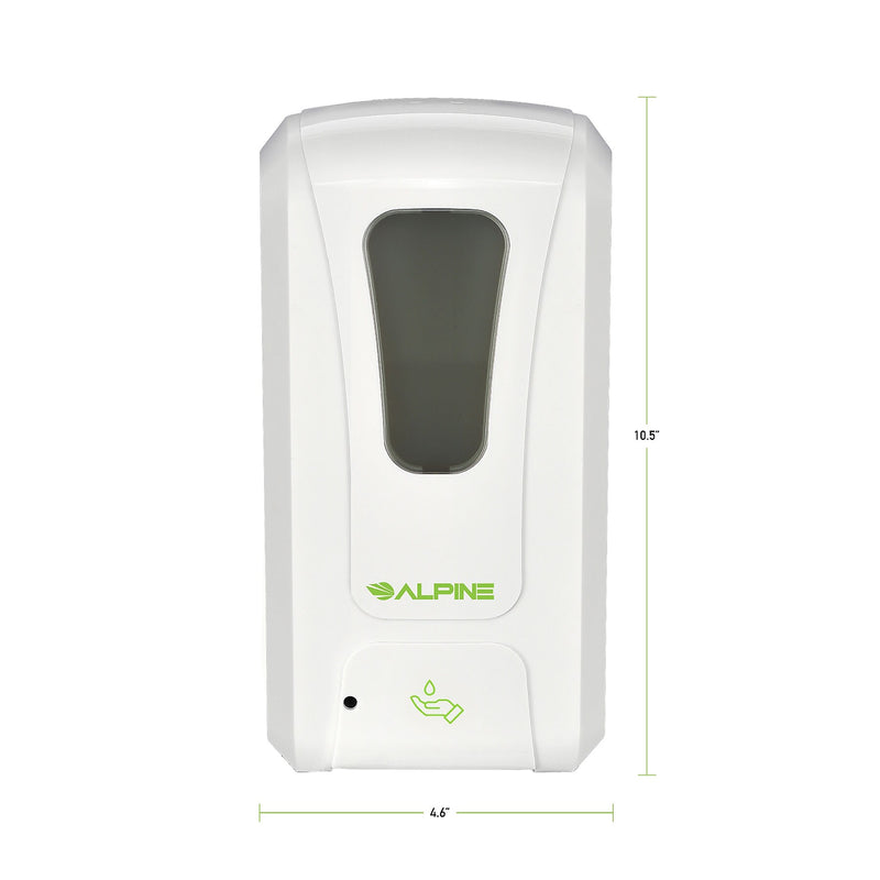 Alpine Industries Universal Wall Mounted Automatic Hand Sanitizer Dispenser, White (430-L)