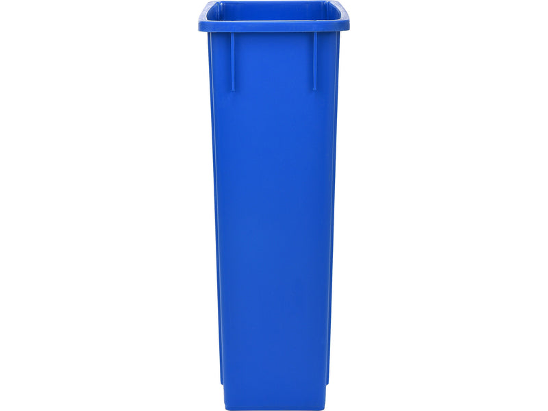 Alpine Industries Polypropylene Recycling Bin and Dolly, 23 Gallon, Blue (ALP477-R-BLU-PKD)
