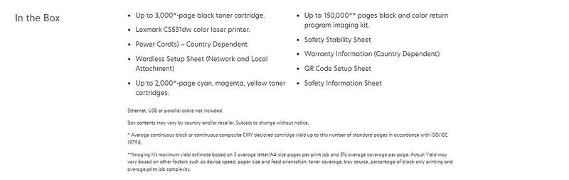 Lexmark CS531dw Laser Printer, Print (LEX50M0020)
